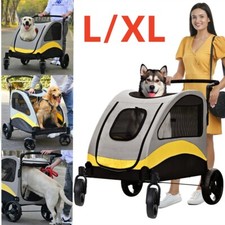 Jumbo Foldable Dog Stroller Pet Cat Jogger Wagon Pet Travel Stroller Pushchair
