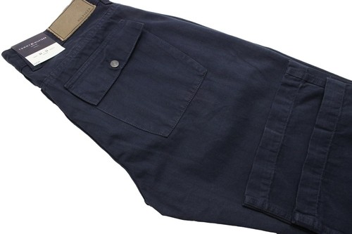 Pantaloni Tommy Hilfiger Avenue Uomo W32/L32 A Righe Dritti Blu Scuro - Foto 5 di 10
