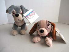 The Disney Store Mini Bean Bag Plush Figure Lot LADY and The TRAMP NWT