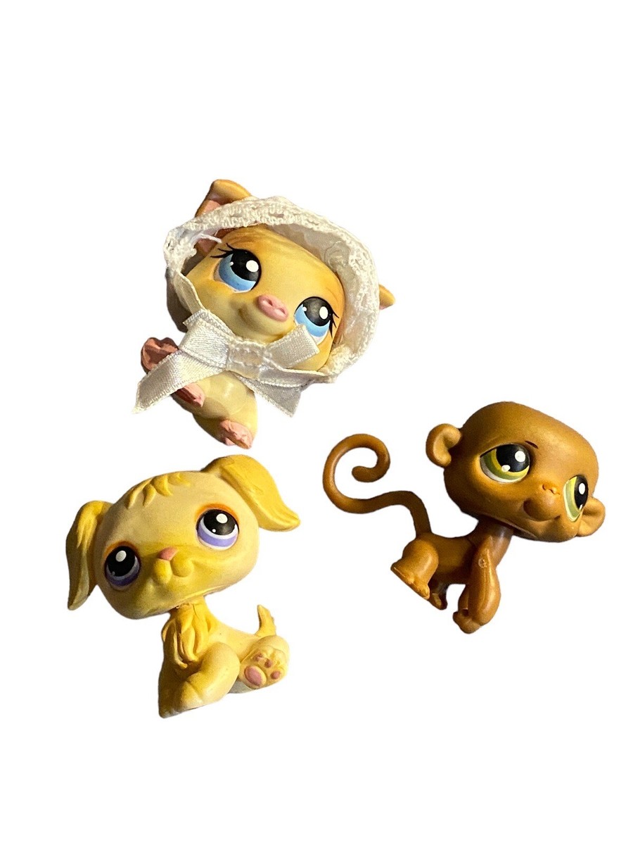 LPS little pet shop バーチャルペット　dog とかげ Littlest Pet Shop Tube #266 #267 #268 Dog, Monkey, Pig, 2006