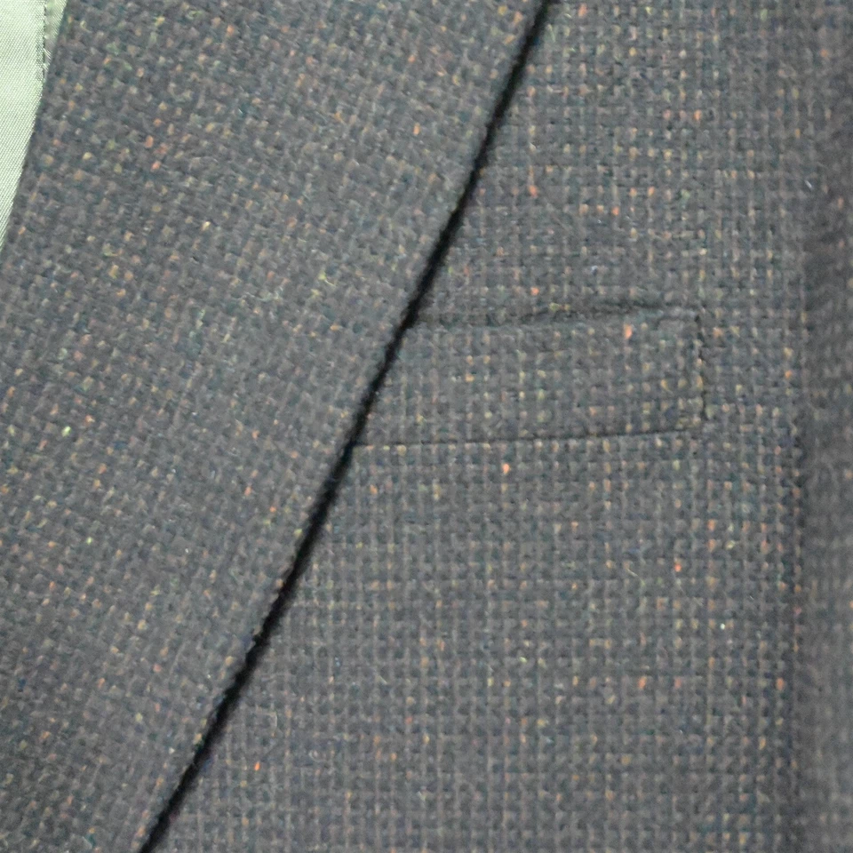 Chaqueta Blazer Abrigo Deportivo Woolrich 46L Marrón Tejido Tweed 2 Botones Foto 3 de 4