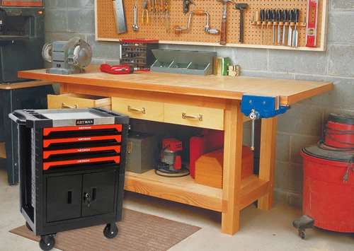 4 -Drawer Rolling Tool Chest Metal Tool Box w/Wheel Tool Cabinet Cart w/Lock - Picture 15 of 16