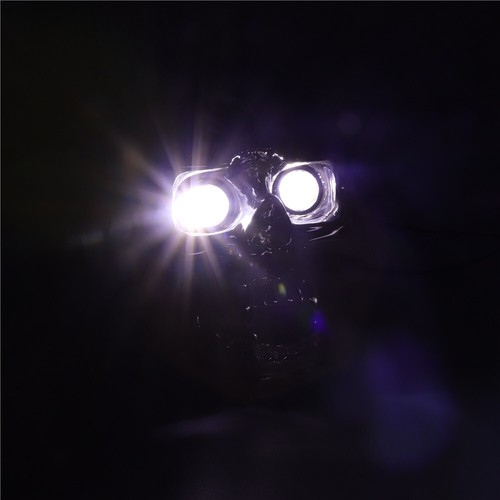 Lámpara de faro LED plateada con calavera para motocicleta para Harley Choppers Cruiser personalizada - Imagen 6 de 7