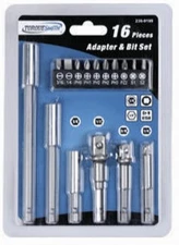 👀 BEST DEAL 🔧🛠 TorqueSmith 16 piece Drive Bit And Socket Adapter Set 1/4" Hex