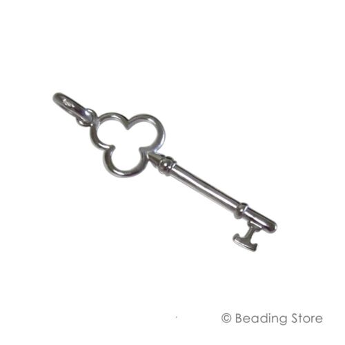 925 Sterling Silver 40.5mmx11mm incl Bail Ring Key Lock 21st Keys Pendant Charm - Picture 1 of 2