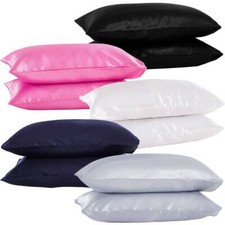100 Satin Silk Pillowcase Cover Standard King Queen Cushion Pillow Case Solid