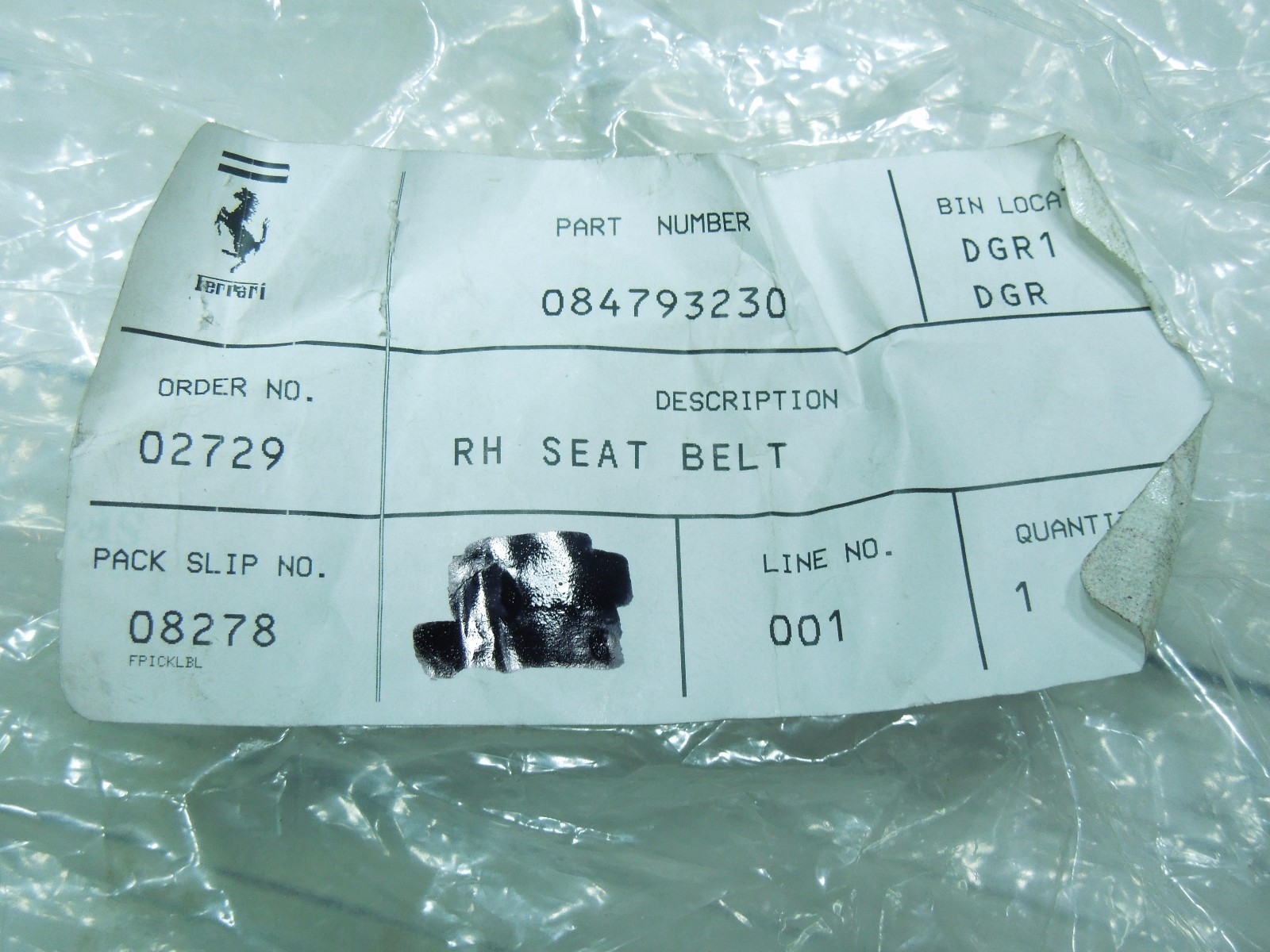 Ferrari FF FRONT+RIGHT Seat belt P/N 84793230