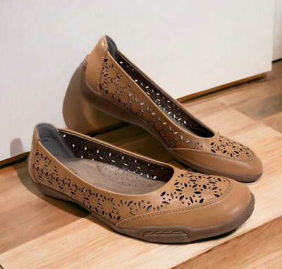 Array Womens Jordan Shoes Tan Slip On Ballet Flats Size 9N Comfort Balletcore