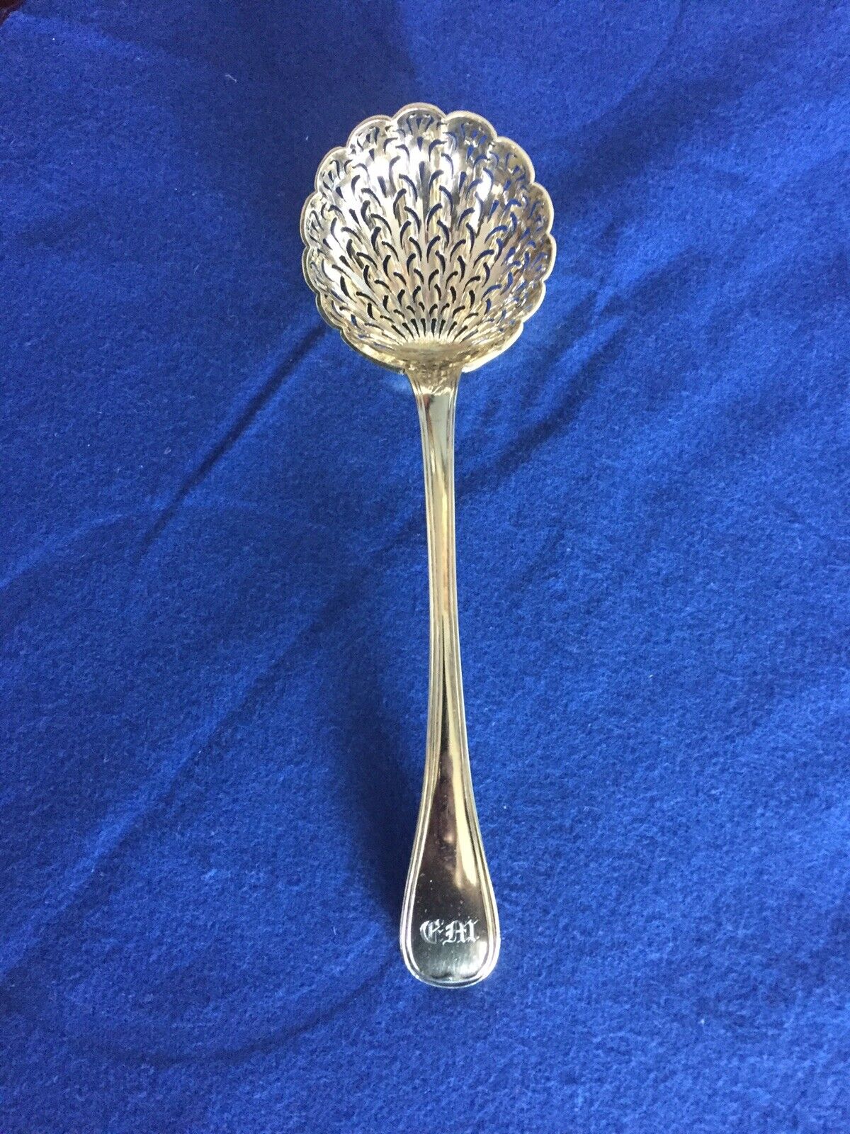 Antique French Sterling Gold Vermeil Sugar Sifter