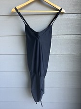 Athleta Swim Top Womens Size 34 B/C Black Side Scrunch Tankini Bathing Suit NWT