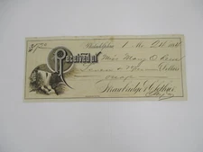 1894 vintage check STRAWBRIDGE CLOTHIER PHILADELPHIA PA