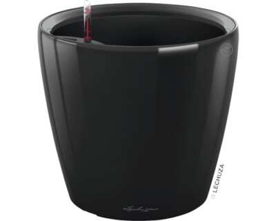 Pflanztopf Lechuza Classico LS Kunststoff Ø 22 cm H 20,5 cm schwarz inkl. Erdbew