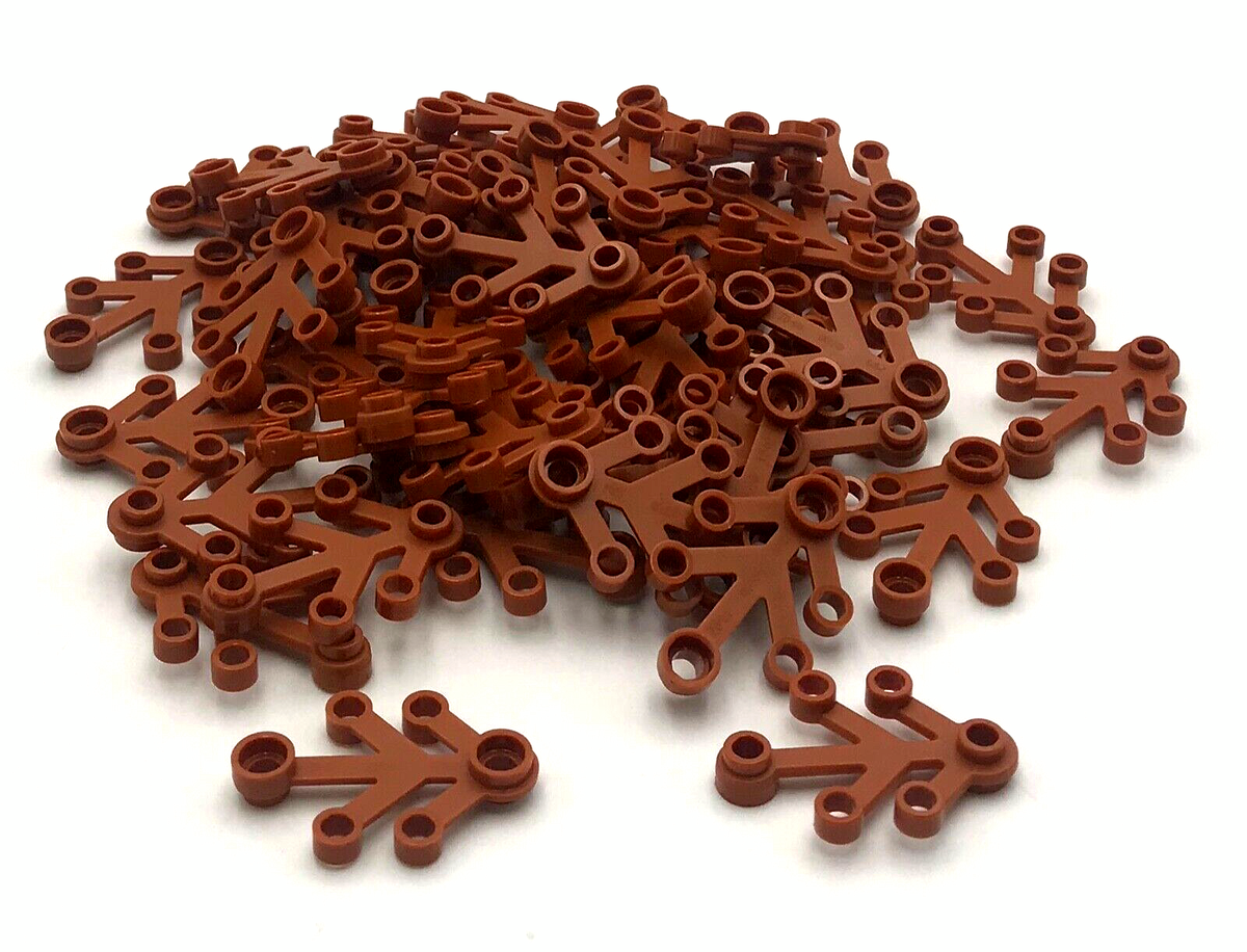 Lego 50 New Dark Orange Plant Leaves 4 x 3 Stud Tree Pieces Parts