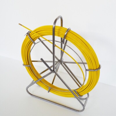 8mm*328Ft Duct Rodder Fish Tape Fiberglass Polyethylene Reel Wire Cable Puller