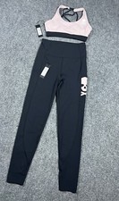 NWT Women's Soul Cycle Set Leggings With Bra Skull Crop Size XS