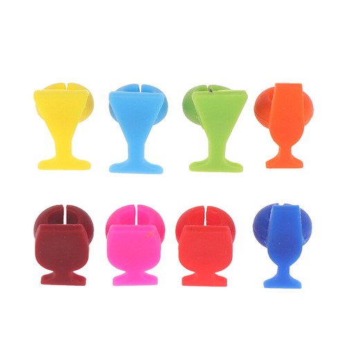 8pcs Silicone Wine Glass Shape Wine Glass Marker Drinking Cup IdentifierY-qk - Imagen 7 de 12