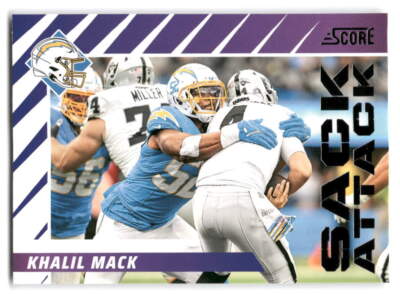 Khalil Mack 2024 Score FOOTBALL #9 Los Angeles Chargers Sack Attack