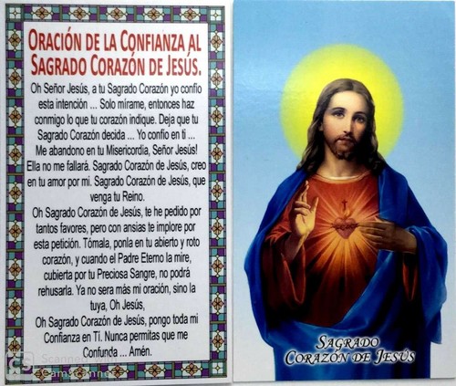 Metal Scapular Our Lady of Mount Carmel & Sacred Heart of Jesus Escapulario - Afbeelding 4 van 4