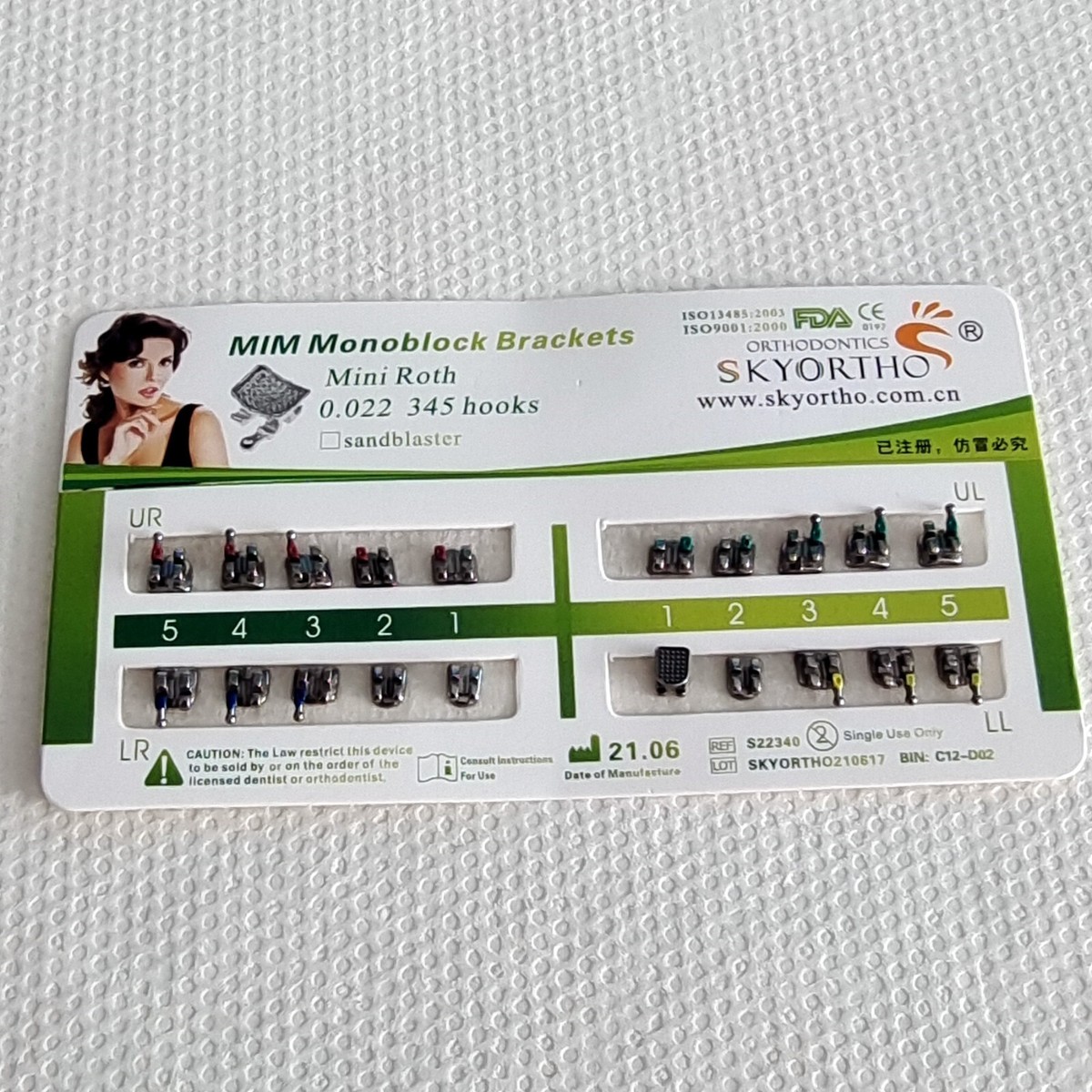 Lot De 10 Sets De Brackets Dentaires Métal Mini Roth 022 Avec Crochets - Neuf