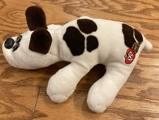 Pound Puppies Plush Dog 1986 Tonka White With Black Spots Newborn No Collar