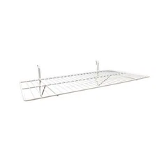  Only Hangers White Wire Slatwall / Gridwall Shelf 24"L x 12"D