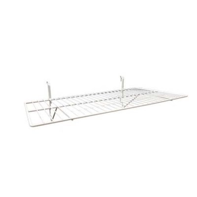 Only Hangers White Wire Slatwall / Gridwall Shelf 24''L x 12''D