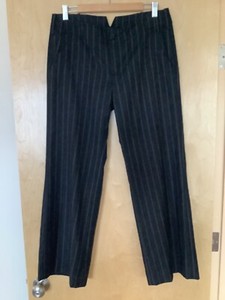 Banana Republic Women’s Striped Lined Wool Pants Size 8 Stretch Black