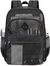 Mesh Backpack Heavy Duty See Through School Backpack Transparent Bookbag for