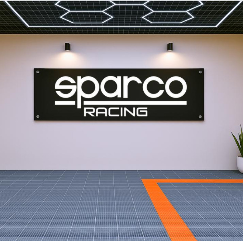 Bandiera Sparco Racing 71x24 Poliestere Premium Garage Officina