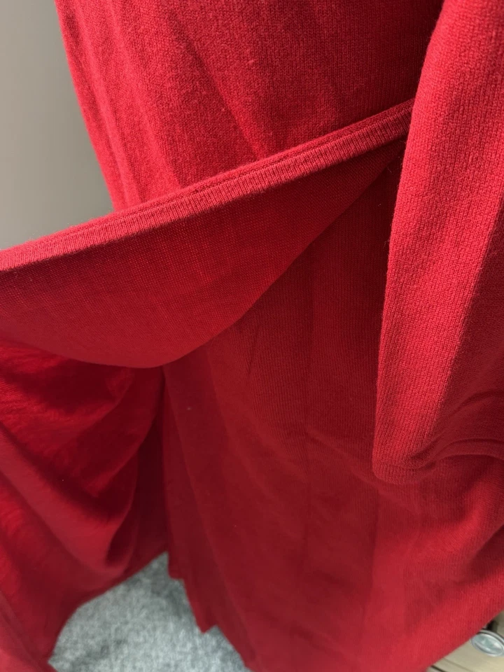 Maxi Vestido Envolvente Suéter Chadwick's De Colección Talla L Manga Larga Rojo Foto 3 de 4