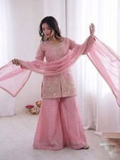 Launching New Fancy Silk Kurta Palazzo With Dupatta For Wedding  Party Wear