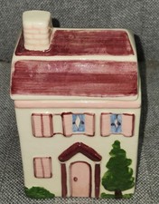 Small Ceramic Cottage Cookie Jar w/Lid