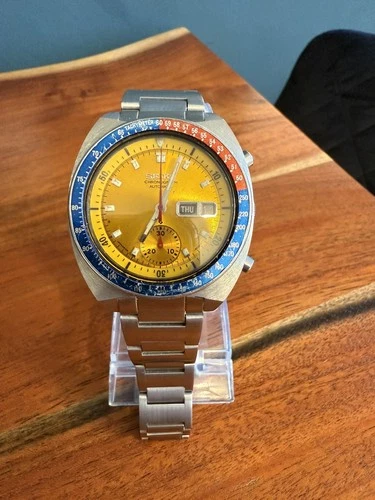 Seiko Pogue Original Mens Vintage Chronograph Watch 6139-6002 Sept 1975 serviced