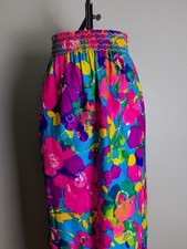 True Vintage Handmade 1970s Vibrant Floral Print Maxi Skirt