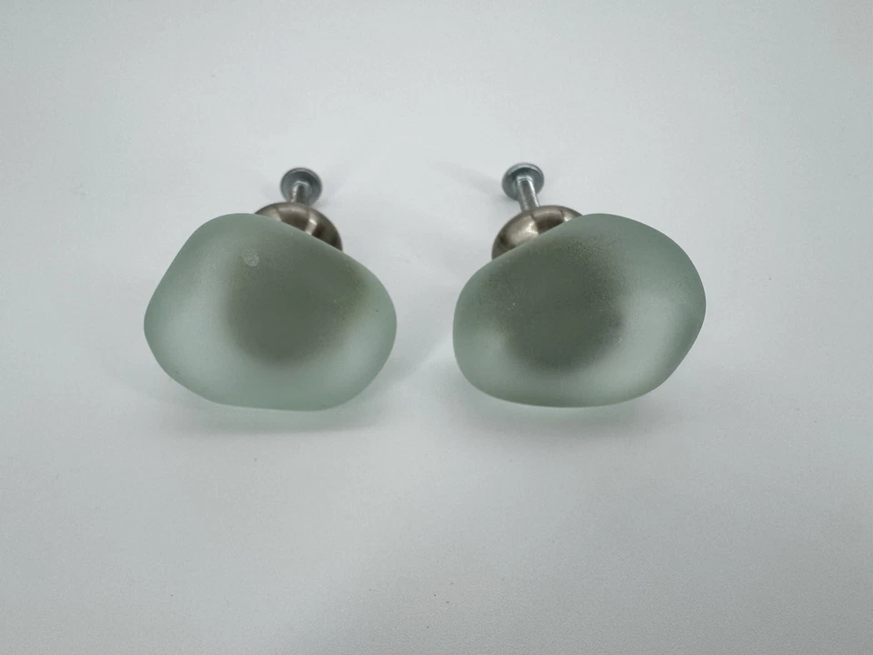 Liberty Seaglass 1,5 pol. Lote de 2 Botões de Armário Redondos Vintage Aqua e Níquel - Imagem 3 de 4