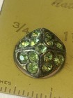 Vintage Antique Metal Button Faceted Green Glass 3/4” — photo 4