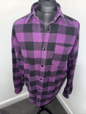 Palm Angles Overshirt Purple and Black Size Medium 100% Cotton