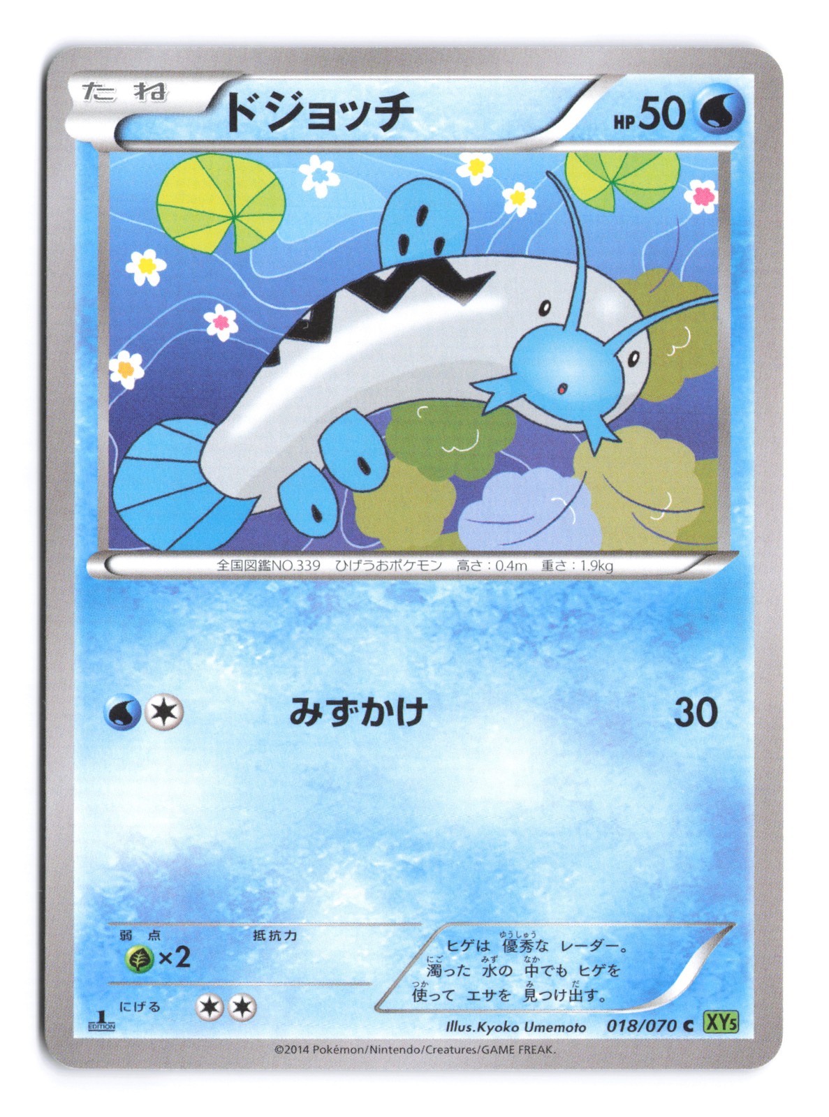 Pokemon Barboach XY5-Bt: Tidal Storm 1st Edition 018/070 Japanese NM
