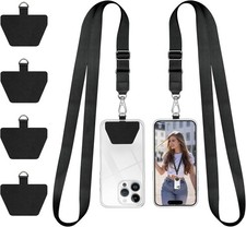 Doormoon Phone Lanyard, Universal Adjustable Neck Strap for Case Black