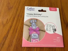 Crafter's Companion "Hoppy Birthday" Stamp and Die Set, #CC-SDS-HOPBI