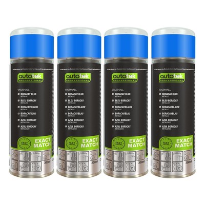 Autotek schnelltrocknender hochdeckender Sprühlack Vauxhall (Opel) Boracay blau 300 ml x4