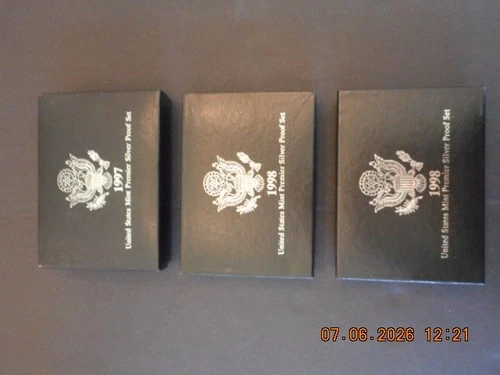 3 US Premier silver proof sets - 1997 & 1998 (2)