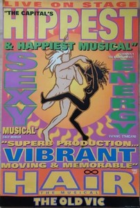 Hair : The Musical 1993 revival at London's Old Vic Theatre poster