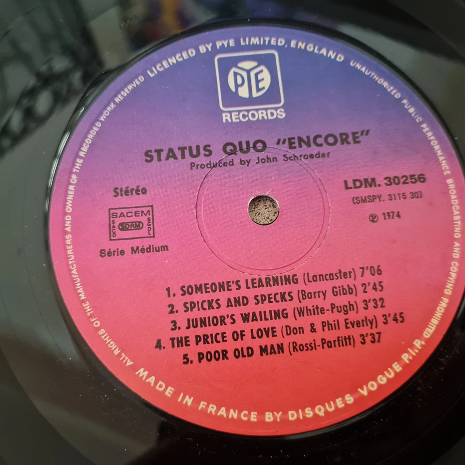 Lp vinyle 33t / Status Quo – Encore (1974) - Photo 3/4