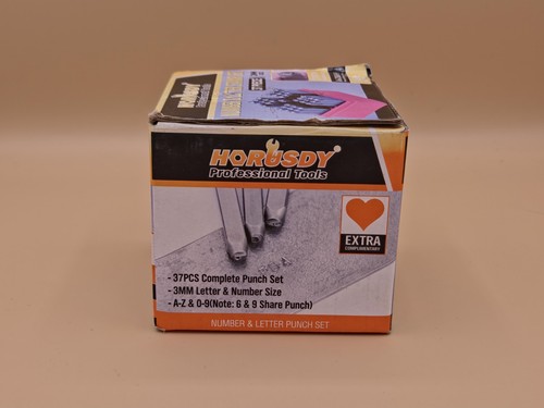 Offener Karton 37-teiliges Zahlen- und Buchstabenstanzer-Set gehärteter Stahl Metall Matrize mit Etui - Bild 3 von 3