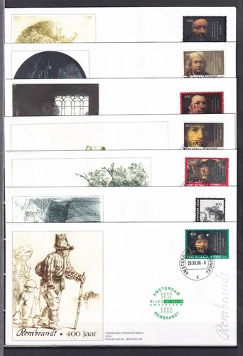 [G191845] Art Rembrandt Netherlands Nice Lot First Day Covers UNG
