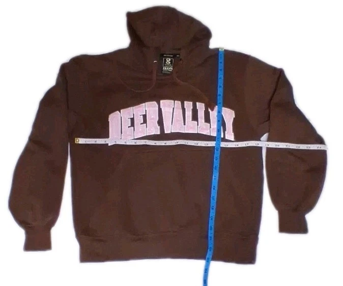 Женская толстовка с капюшоном Deer Valley коричневая и розовая с вышивкой размер XS - Изображение 4 из 4