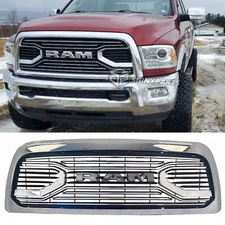 Grille For 2010-2018 RAM 2500 3500 Big Horn Chrome Bumper Grill Mesh w/Letter