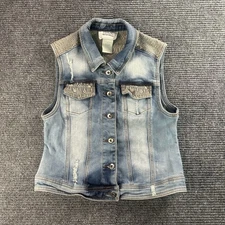 Buckle BKE Outerwear Womens Western Embellished Denim Vest Size Medium