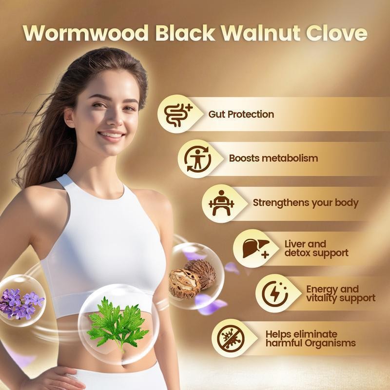Wormwood Black Walnut Clove Softgels, 6600mg Cleanse, Detox ...